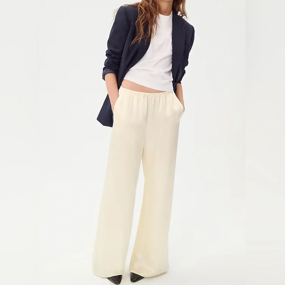 J. Crew Cosmo pant in luster charmeuse in ivory lace size XS - Picture 5 of 8